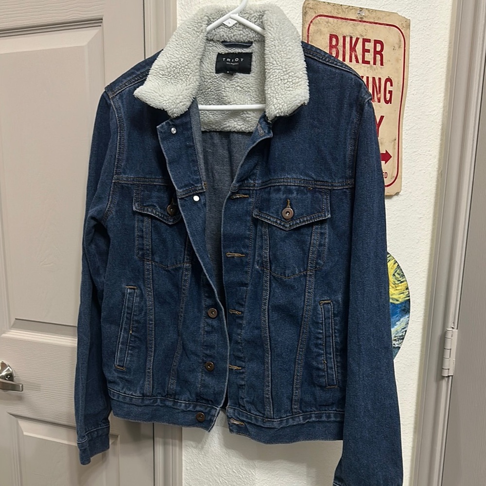 Denim Jacket with Sherpa Collar